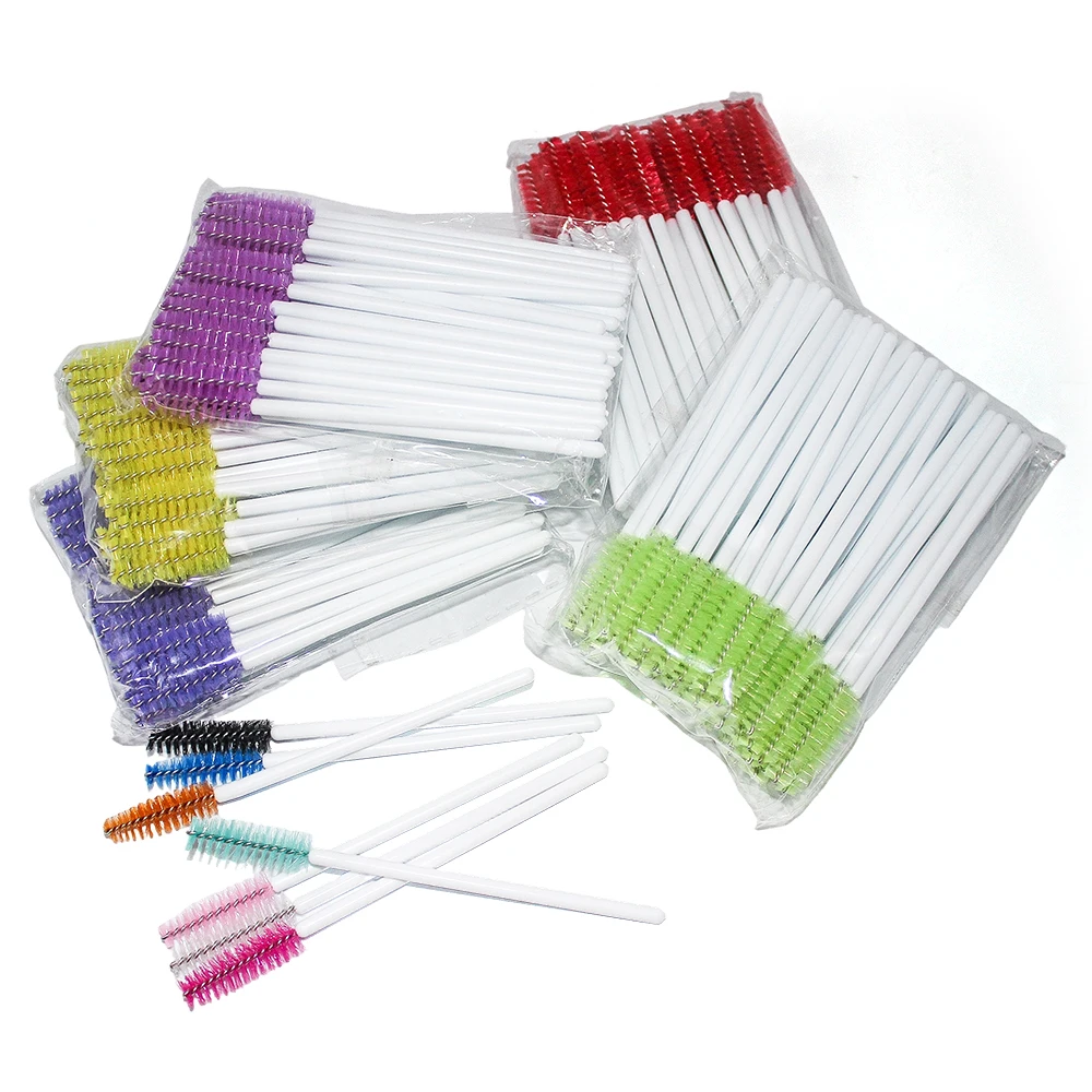 50 قطعة المتاح رمش الصولجانات فرشاة الحاجب مشط رموش تمديد اكسسوارات عصا الماسكارا ماكياج المهنية الجمال أداة