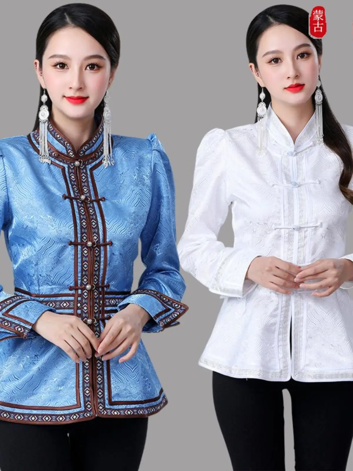 

2025 New Mongolian Top Ethnic Style Mid-Length Coat Women's Improved Modern Clothes Stand Collar