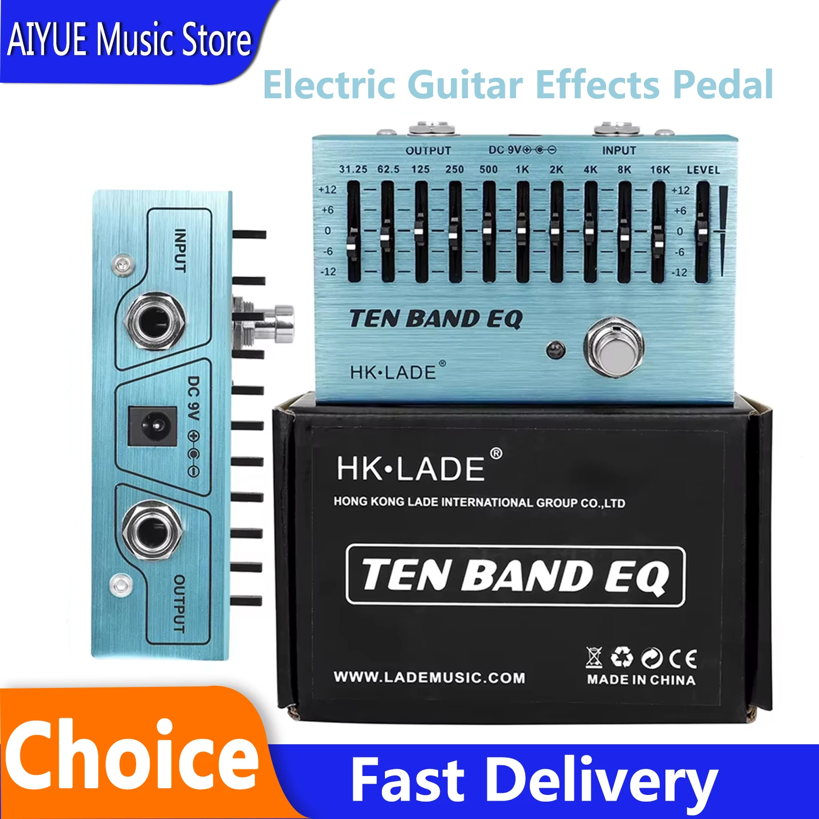

HK.LADE SA-01 Electric Guitar Effects Pedal Band Controller EQ Adjustments Pedal 10 Band Equalizer for Electric Guitar Parts