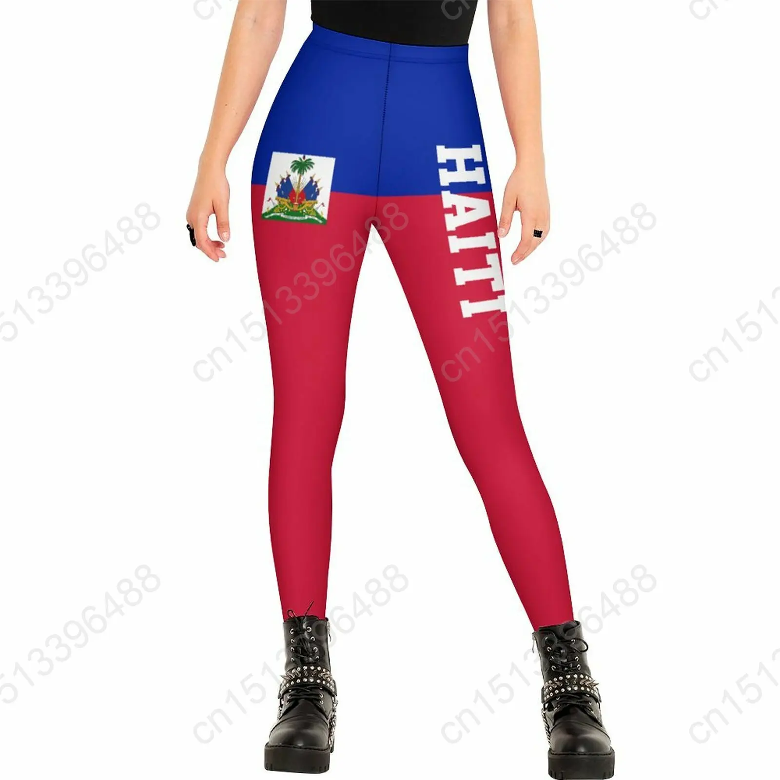 2026 High Waisted Leggings for Women Haiti Flag Workout for Girl Soft Running Yoga Pants