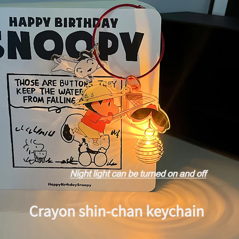 Llavero Acrílico de Crayon Shin Chan, Figuras de Anime, Llaveros de Luciérnaga, Regalo para Mochila, para Niños, Niñas, Parejas, Cumpleaños, Halloween