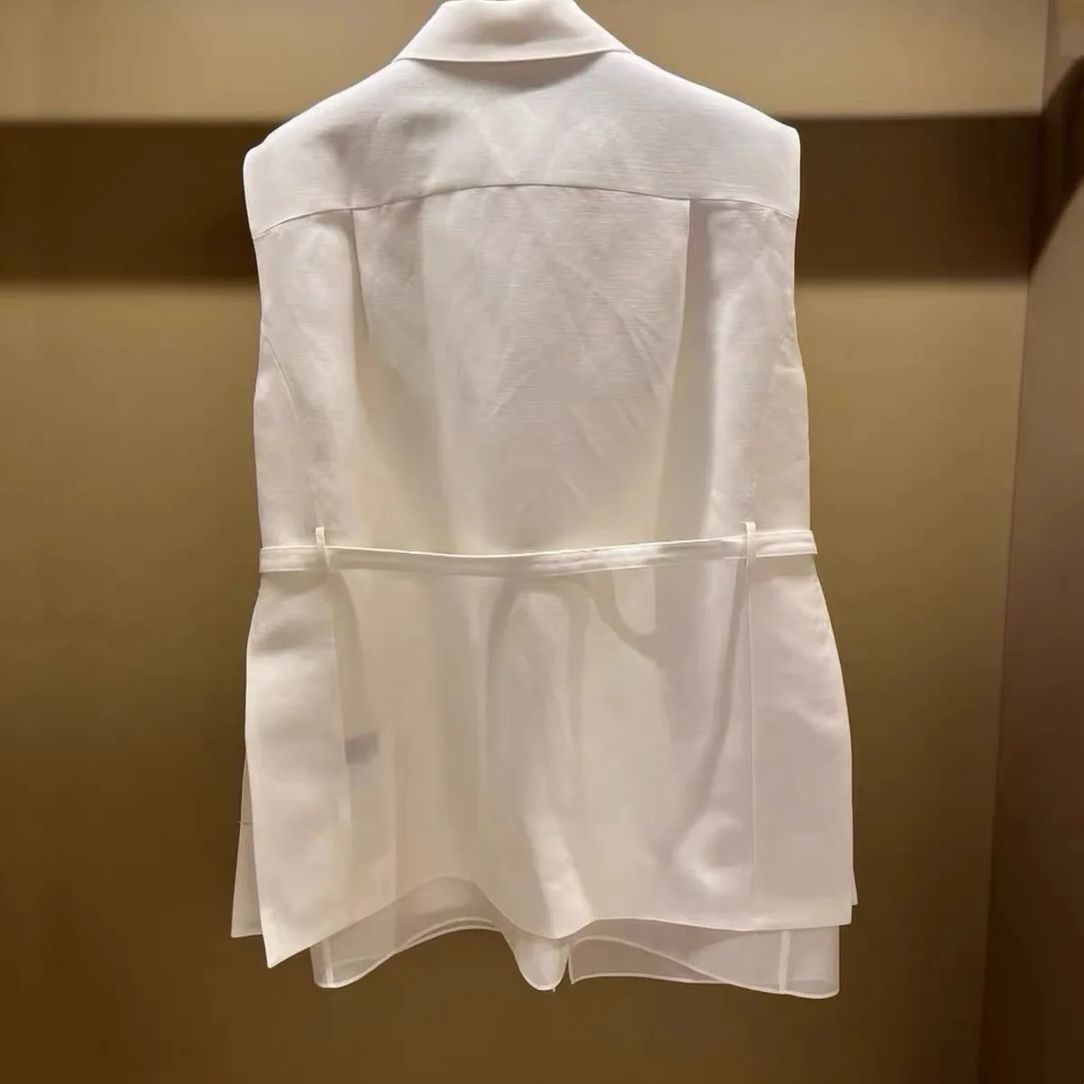 Detachable Lemon Cheese JON26 Summer Shirt Collar Waistcoat Jacket with Ribbon European Tulle Outerwear Women's Commute Style
