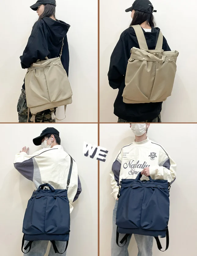2025 NEW Helmet Bag Retro Backpack Crossbody Bags Versatile Commuting Tote bag 3in1 Neutral Esthetics Pack for Youth Teen Рюкзак