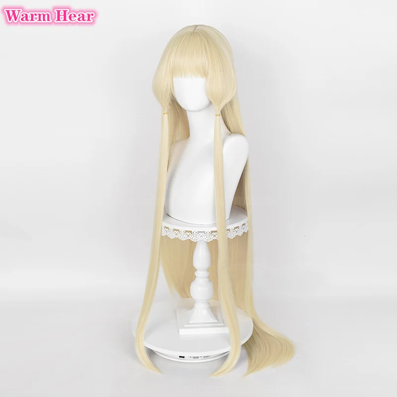 120cm Long Synthetic Hair Anime Chi Cosplay Wig Light Golden Straight Beautiful Wig Heat Resistant Fibre Chii Wigs +Free Wig Cap