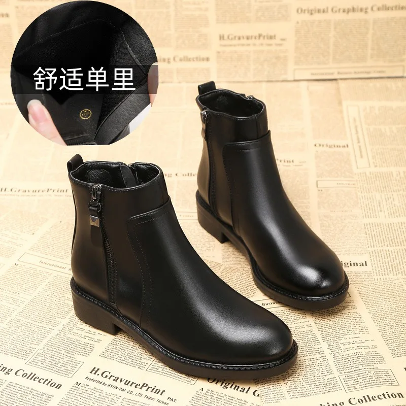 

New Women's Boots Designer Comfortable Ankle Boots Fashion Casual Women's Shoes 2026 Spring Non-slip Zip Short Boots Botas Mujer