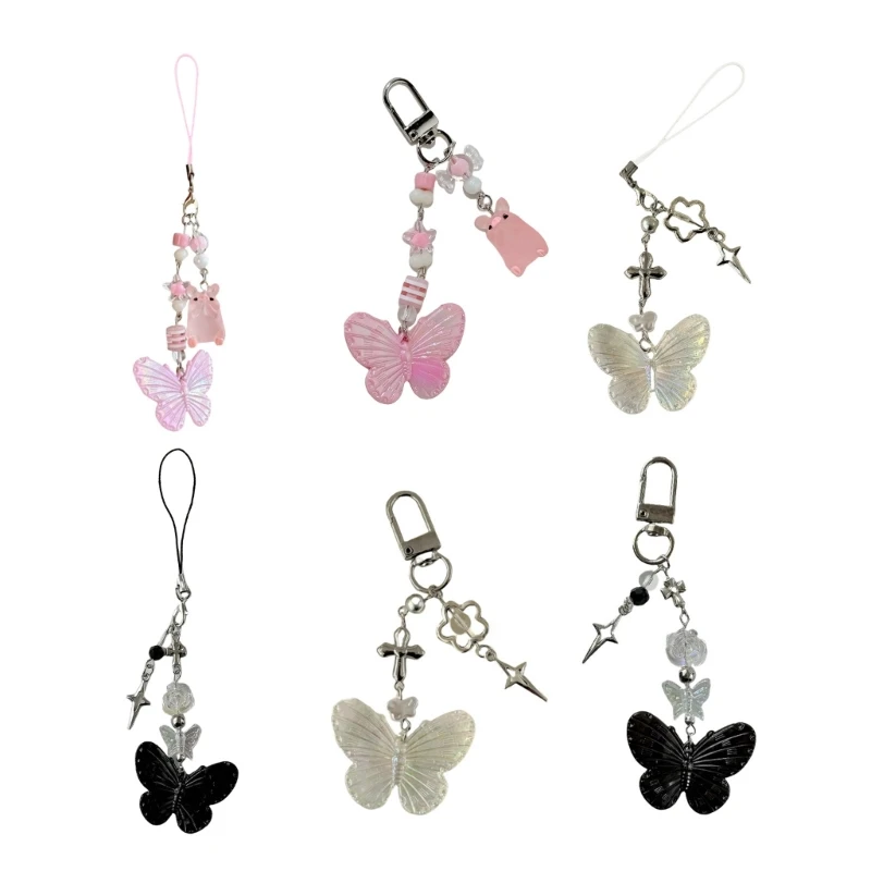 Butterfly Phone Attachment Keyrings Phone Charm for Individualized Look Dropshipping