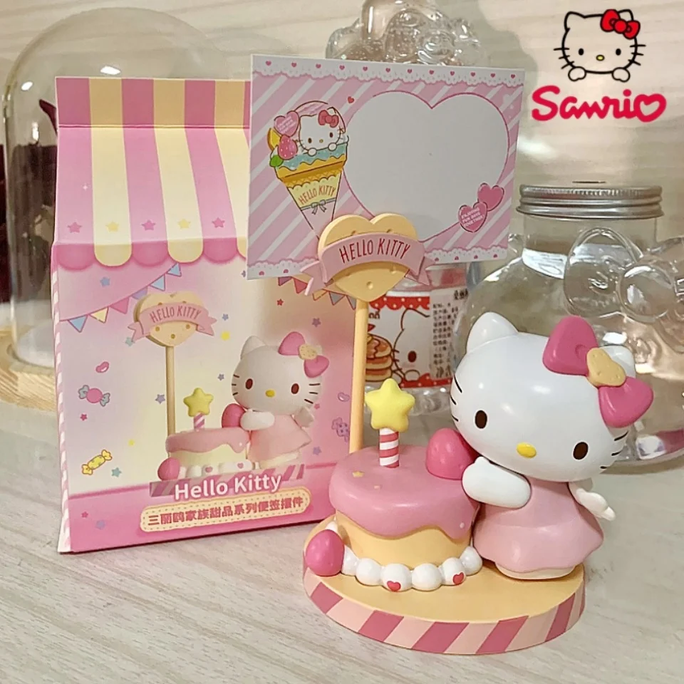 

Sanrio Kuromi Kitty Melody Pochacco Cinnamoroll Mini Figure Notes Ornaments Dessert Series Table Decor Kawaii Pvc Model Toy Gift