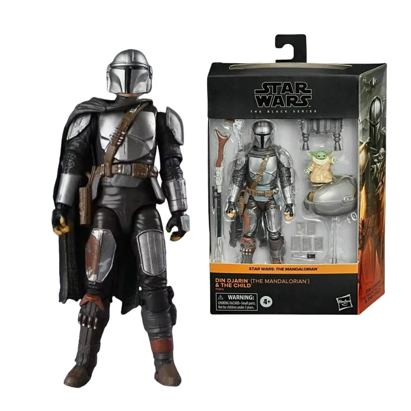 Star Wars The Black Series - Din Djarin The Mandalorian and The Child Baby Yoda Joints Action Figure Moveable Model Kids Toys