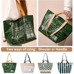 1pc Large-capacity Waterproof Supermarket Shopping Portable PP Woven Shopping Bag for Retail Stores Boutique and Supermarkets