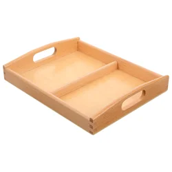 Montessori Wooden Trays Puzzle Cube Blocks Storage Tray Wooden Education Toys Handles Montessori Activity Art Crafts Painting