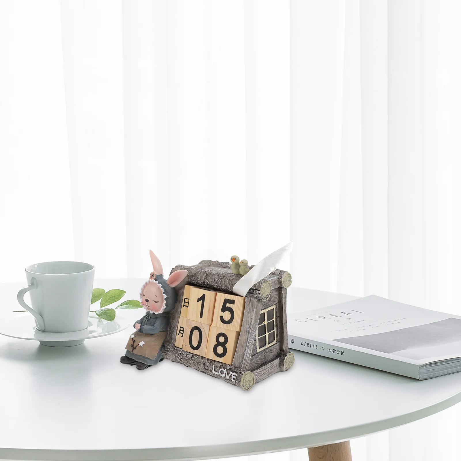 

Natural Wood Desktop Adorable Block Calendar Office Home Decor Rustic Wooden Calendar Countdown Schedule Lightweight Portable