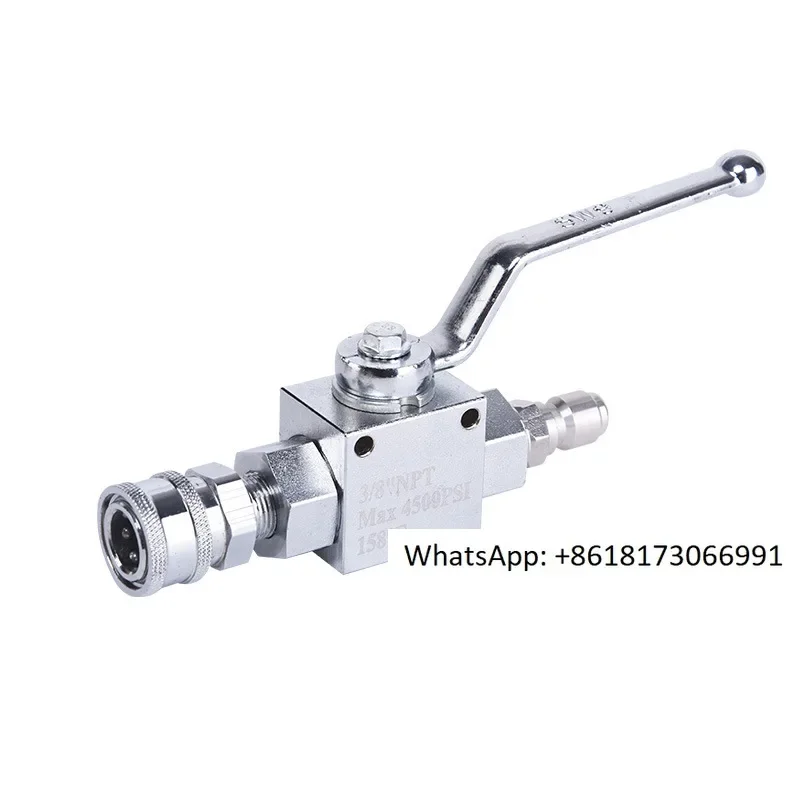 Stainless steel high-pressure ball valve kit for cleaning machine, high-pressure water gun accessories, 3/8 quick connect