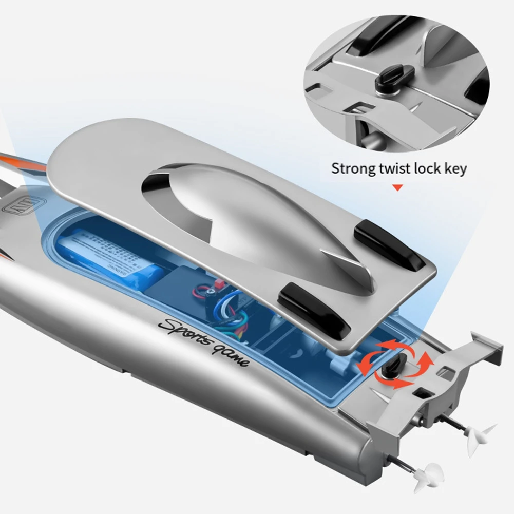 RC-raceboot voor volwassenen - 2,4 GHz RC-boot Hoge snelheid elektronische boot met afstandsbediening voor kinderen Zwart