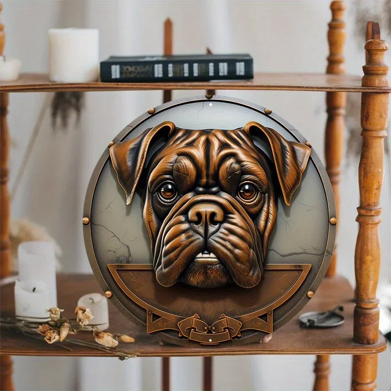 Aluminum Metal Boxer Dog Welcome Sign Cut Design vintage home bar decoracion hogar rustico farmhouse decor
