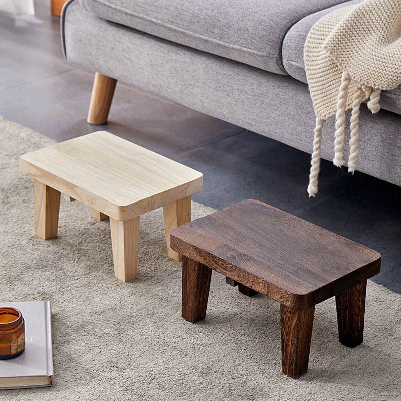Creative Small Wood Chair Household Shoe Changing Stool Ins Sofa Living Room Foot Rest Stool Tea Table Children Bathroom Footsto
