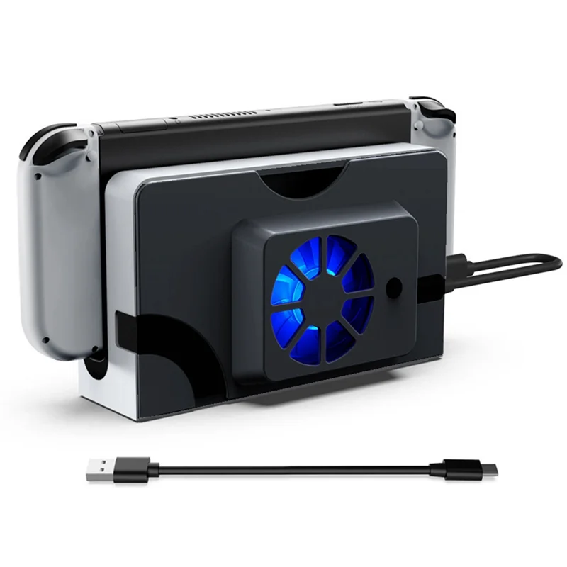 Per Nintendo Switch OLED ventola di raffreddamento esterna ventola di raffreddamento Host Stand ventola di raffreddamento per Switch OLED Docking Station Parts Black