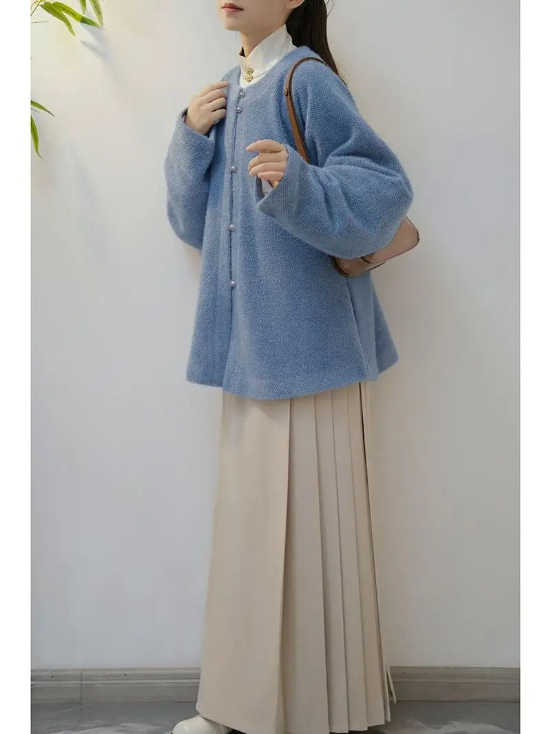 

Qinguang круглый Ne Ming Dynas Hanfu Ma Face Commute Autumn Wood Wood Autumn Winter Original Design Straight Cut ort Le...