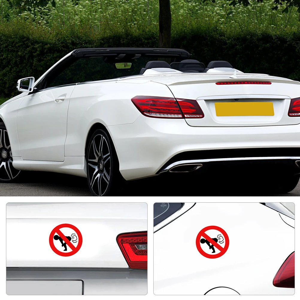

5pcs No Decal Humorous Warning Sticker Funny Car No Farting Notice Sign Sign Strong Adhesion Pet Material Car Window Decals