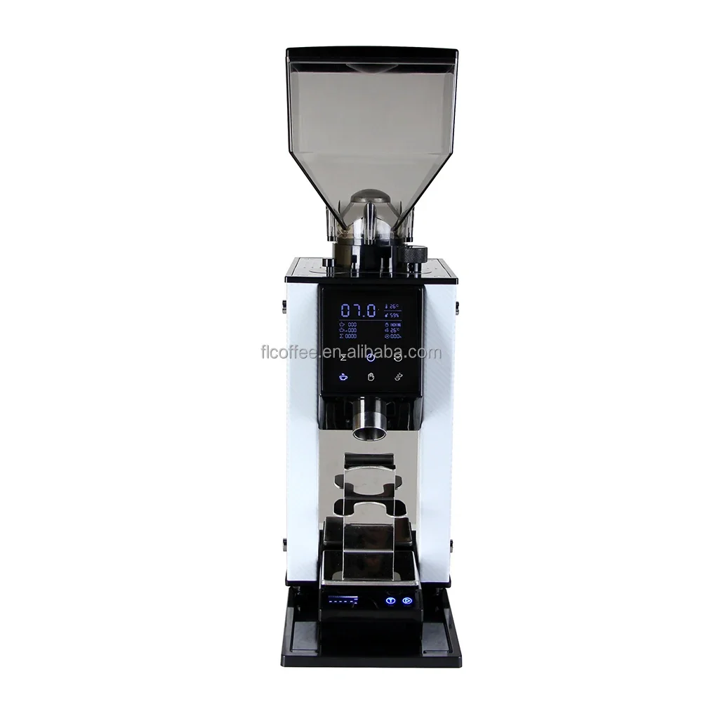 New Design ZF64W Commercial Coffee Grinder, Automatic Grind-by-Weight Coffee Burr Mill with Digital Weighing Scale