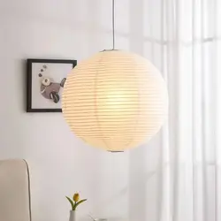 Modern Chinese Lantern Paper Round Ball LED Pendant Lights for Living Dining Room Loft Ceiling Chandelier Home Decor Luminaires