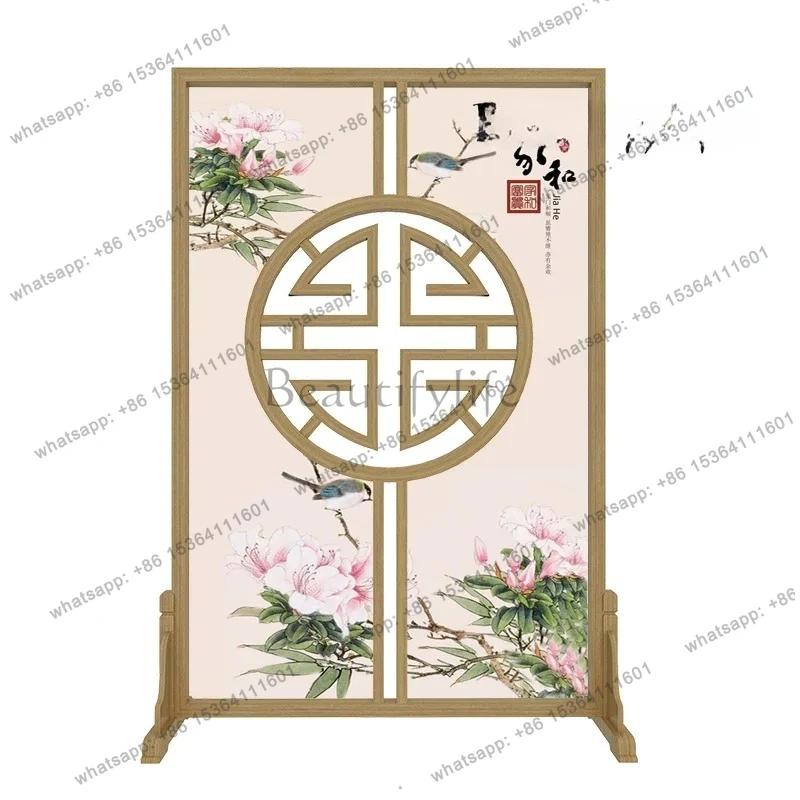 

Modern screen partition living room light luxury simple hollow seat screen solid wood ash wood office entrance