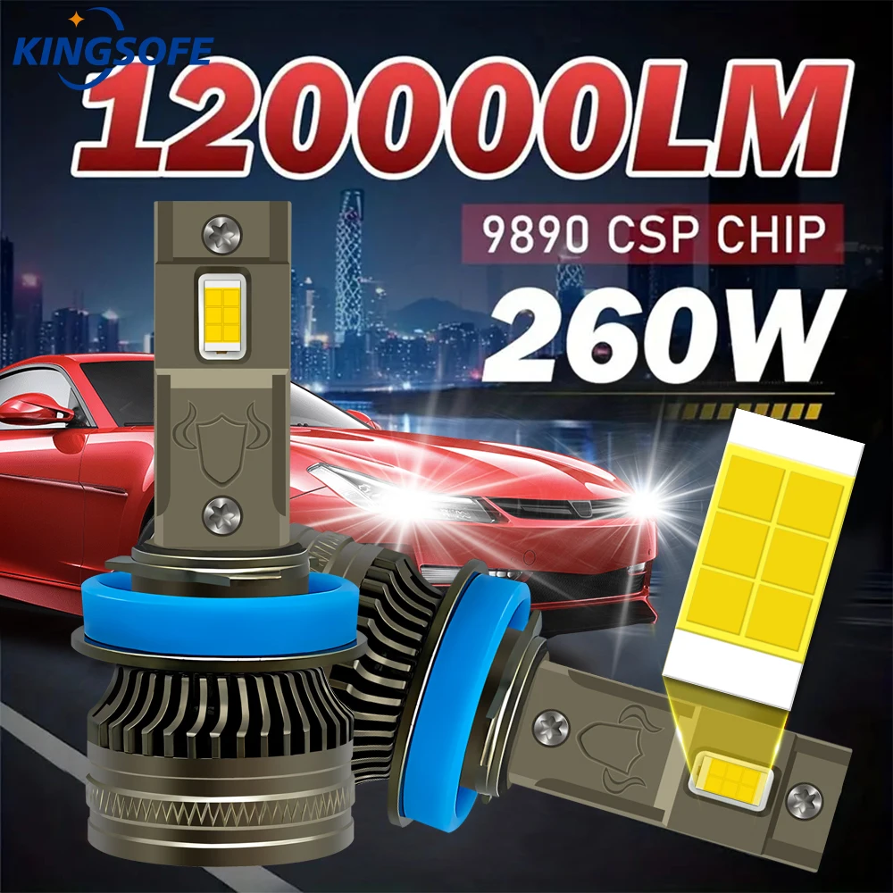 

300W Powerful 6000k K5C 9005/HB3 9006/HB4 H1 H7 H4 H11 2 Copper Tube Canbus Led Car Headlight CSP 3570 Lamp 12V 24v