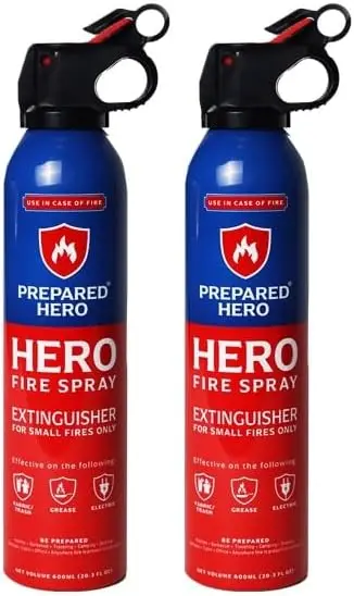 

Mini Fire Extinguishers for Home, Car, Kitchen - Compact, Portable & Easy to Use, Non-Toxic - 2 Pack