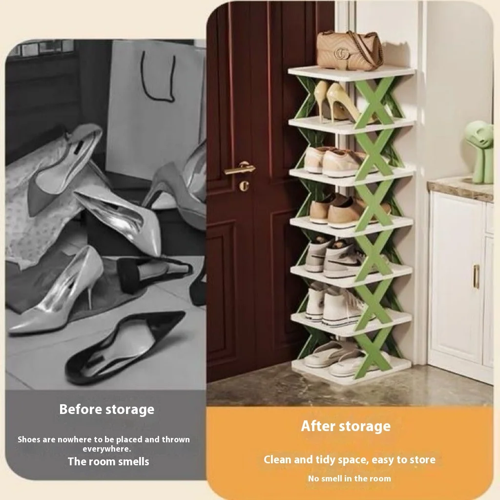 Multi Layer Simple Shoes Shelf 3/6/9tier New Folding Shoe Rack Color Cabinet Multi-Folding Space-Saving Diy Home Organizer Shelf image 3