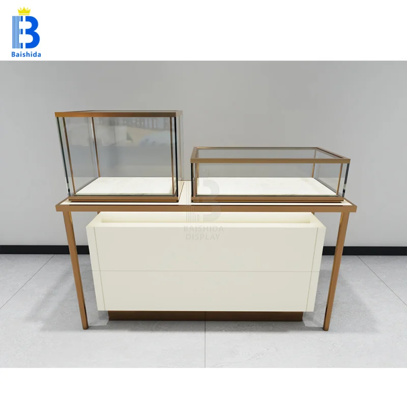 Vitrine de vidro personalizada, armário de armazenamento de joias, quiosque, espelho montado na parede, armário de joias, compras ma