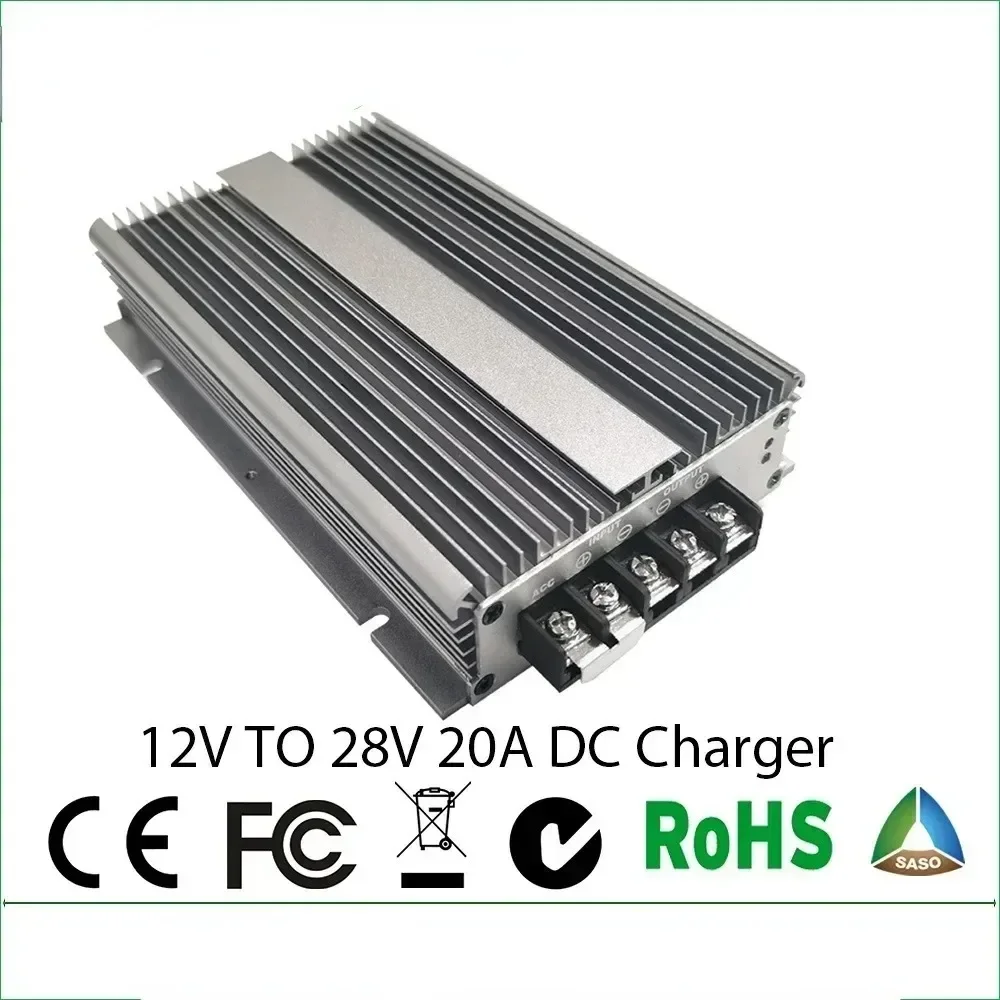 Charger 12V to 24V DC Step Up Converter 10A-20A For 28V Lead Acid Battery and 29.2V Lipo Auxiliary Battery RVs Boat Car CE ROHS