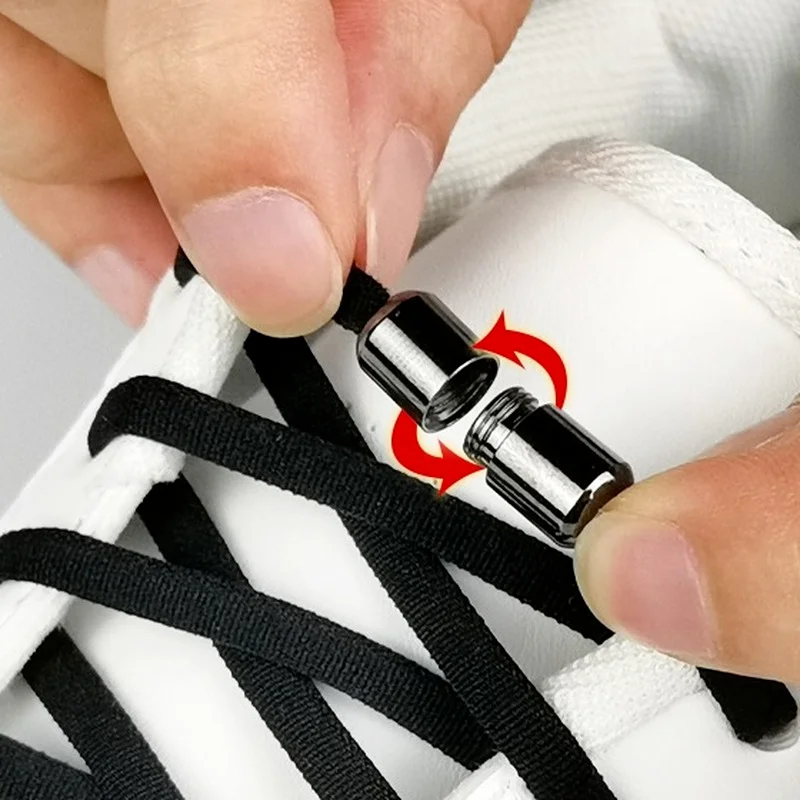 Shoelaces Semicircle Buckles No Tie Buckle Connector for Shoes Sneakers Shoelace Quick Tie Shoe Laces Metal Capsule Ties Lock image 2
