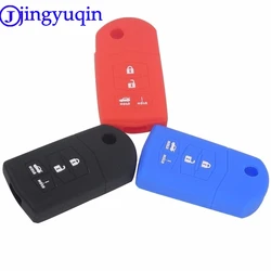 jingyuqin 4 Buttons Car Silicone Remote Key Cover Case Fob For Mazda 2 3 5 6 8 Atenza CX5 CX-7 CX-9 MX-5 RX Keyrings Fold