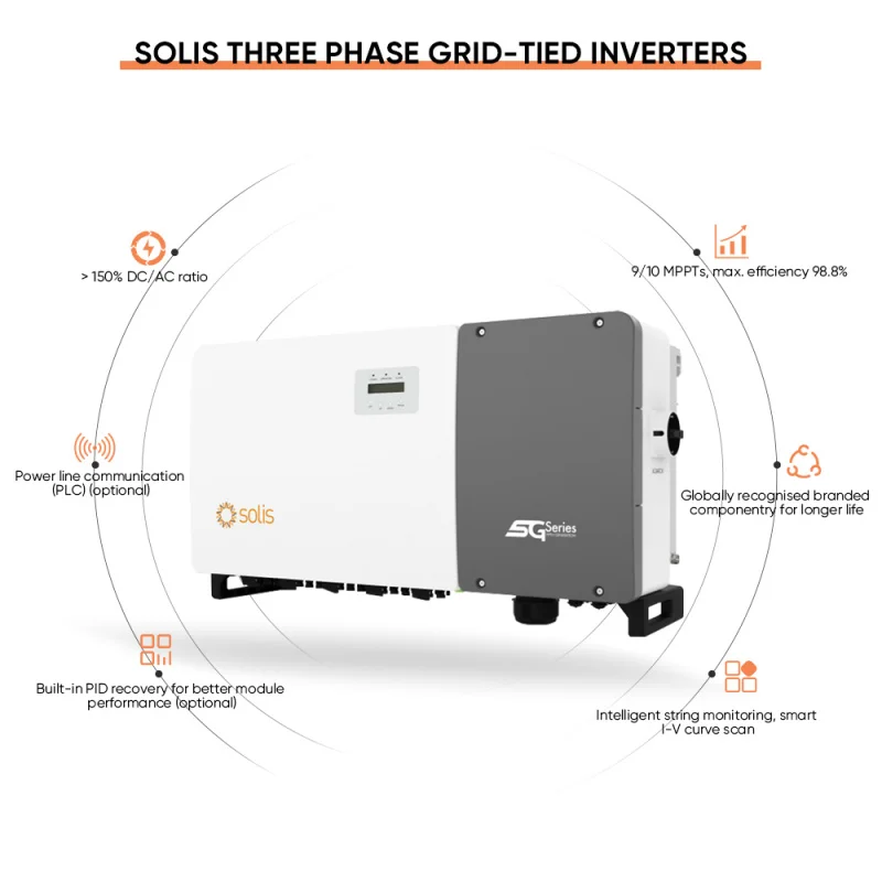 80-110KW Grid Tie Inverter Solar CE Certificado Monitoramento remoto WIFI integrado e O&M
