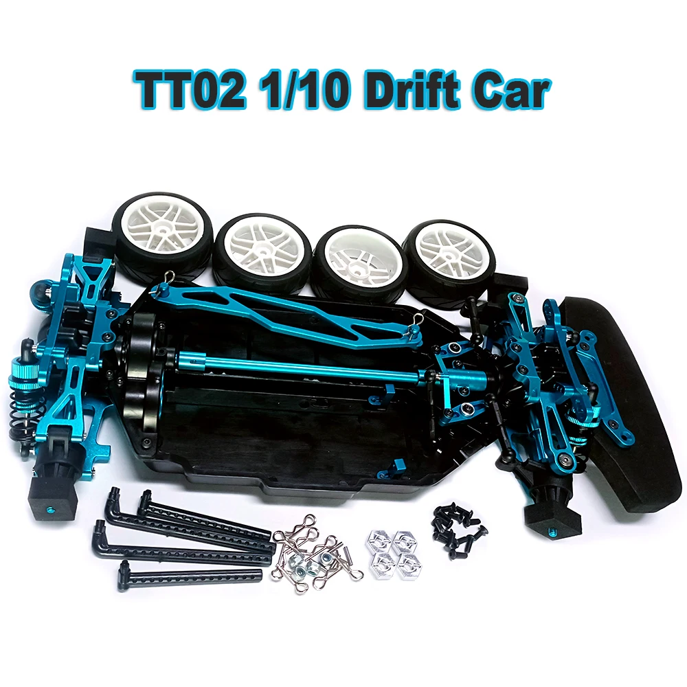 TT02 1/10 Alloy Upgrade RC Chassis Shaft Drive Touring Car for Tamiya TT02 Frame Kit Shaft Drive