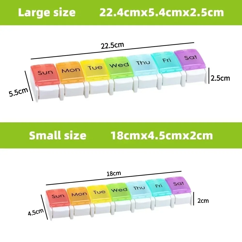 Novo Organizador de Pílulas Premium Rainbow para 1 Dose Diária, Semanal, Caixa de Armazenamento para Vitaminas, Óleos de Peixe e Suplementos