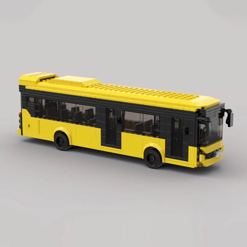 Classical City Bus 7900 Vehicle MOC 7 Width Building Blocks Model Bricks Sets Assemble Display Children's Toys Gifts