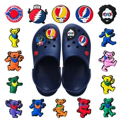 Grateful Dead Cartoon Serie Silicone  Charms Shoe Ornament Wristbands PVC Garden Shoe Decoration  Adult Kids Party Gifts