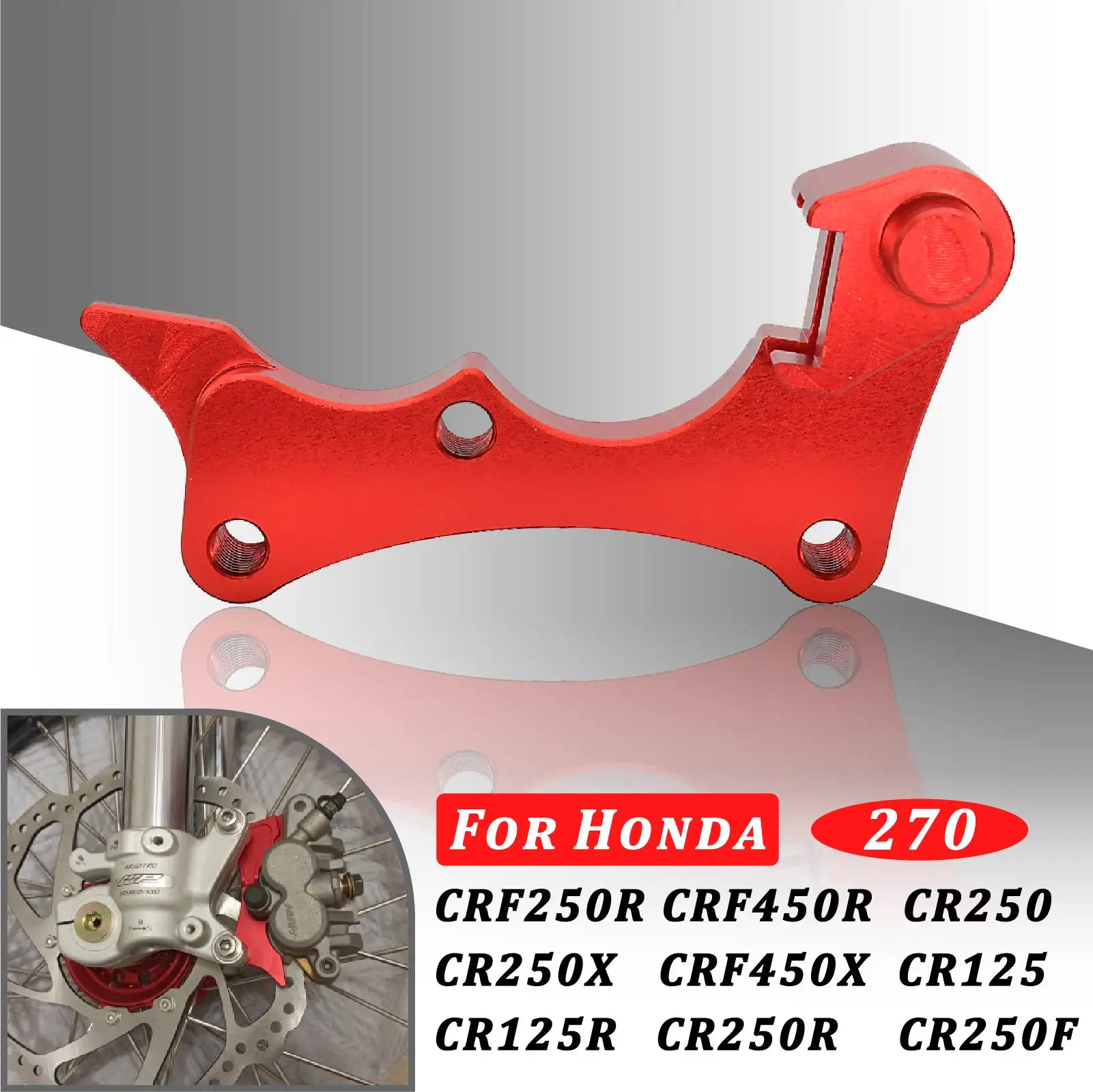 270MM For Honda Brake Disc Adapter Bracket CR125E CR125R CRE CRF 125 250 450 CR250R CRF250X CRF250R CRF450R 450X