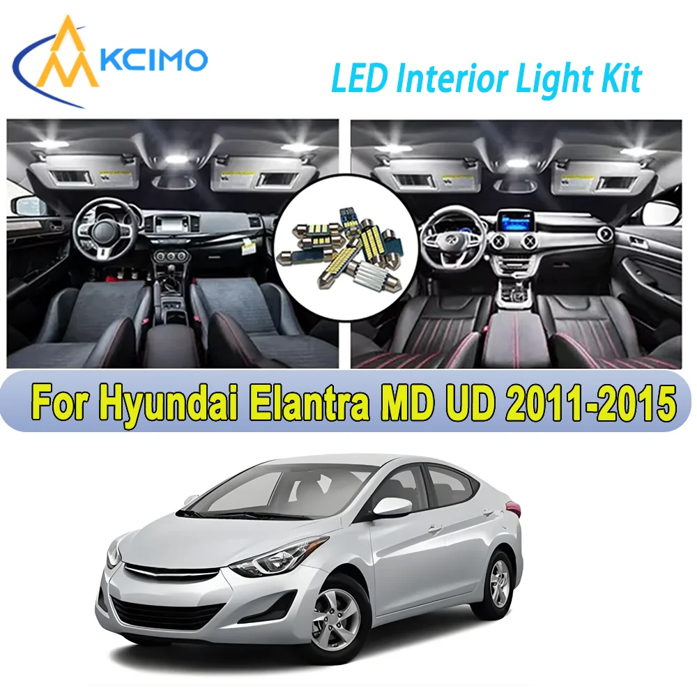 

New Light Bulb For Hyundai Elantra MD UD (2011-2015) Premium Bright LED Interior Dome Map Trunk Light Kit Car Led Lamps Car LED