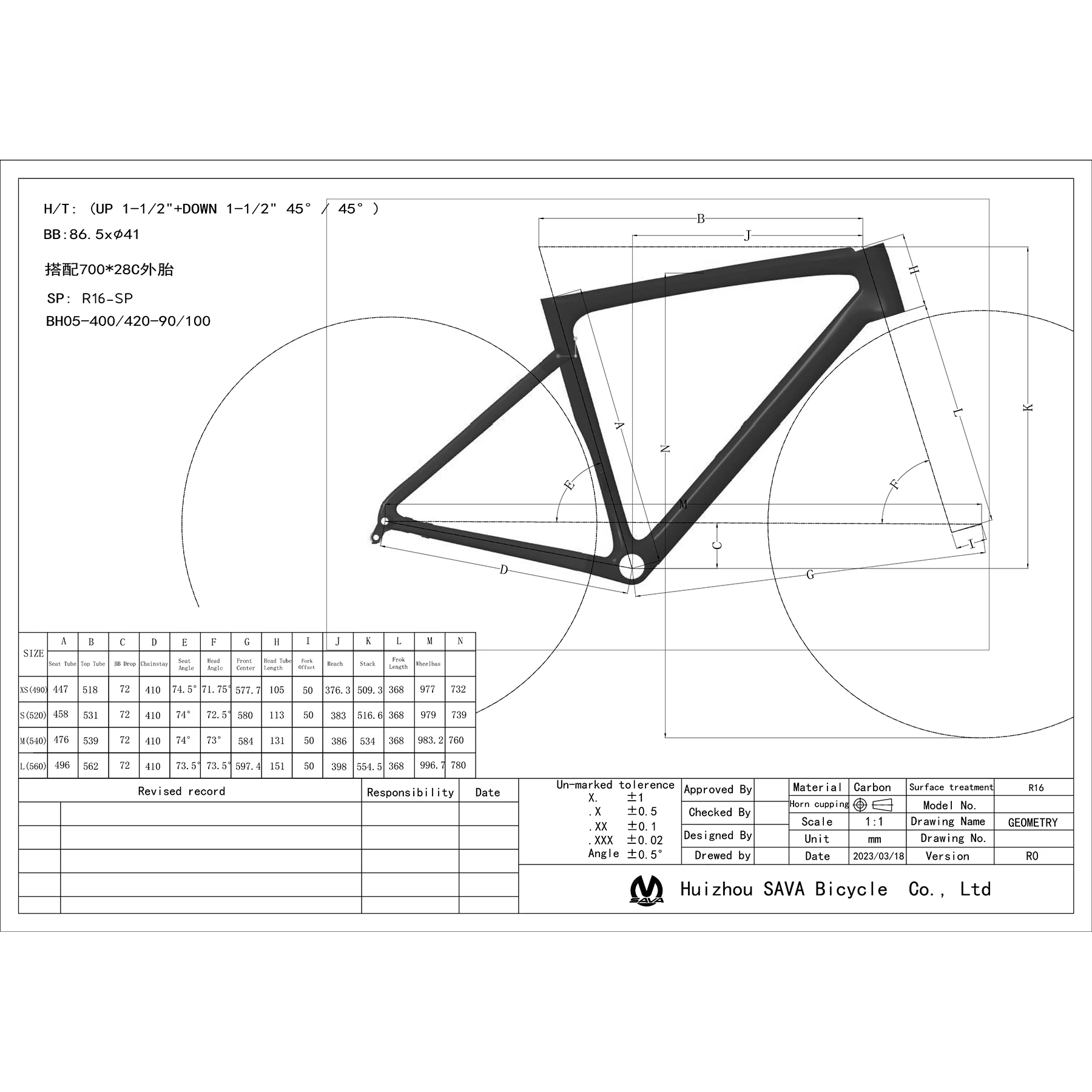 SAVA F20 Carbon Fiber Road Bike, 6