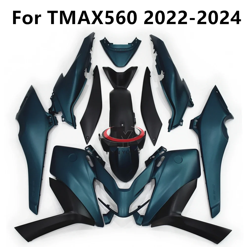 Motorcycle Full Fairing Kit For TMAX560 2022-2023-2024-2025 TMAX 560 Injection Cowling Matte dark ink black Bodywork