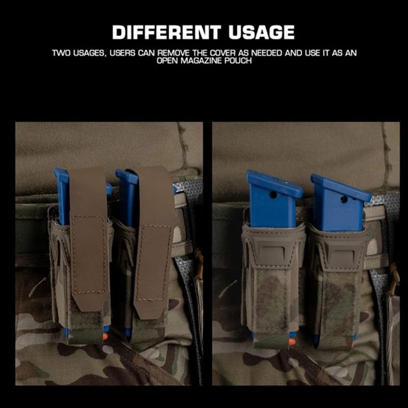 K Type 9MM Double Magazine Pouch Tactical .45 Single Mag Bag Hunting Molle Mag Holster for Outdoor