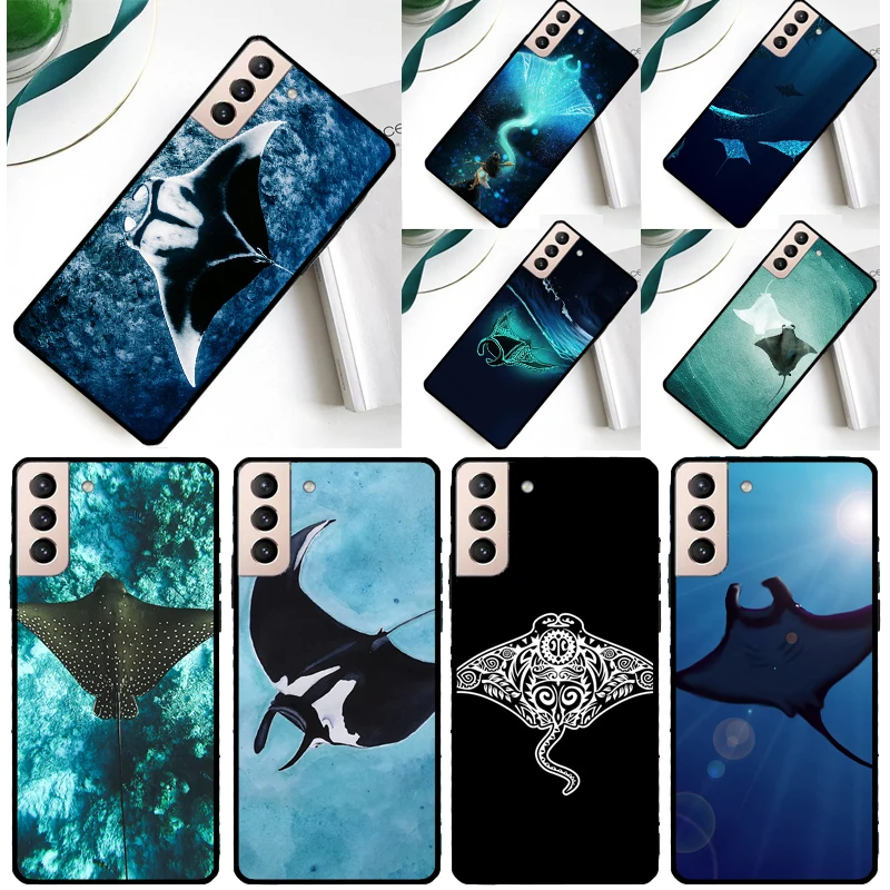 Animal Manta Ray Case For Samsung Galaxy S23 S22 Ultra S21 S20 FE Note 10 20 Ultra S8 S9 S10 Plus Cover