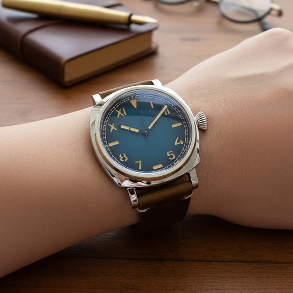 

Мужские автоматические часы в стиле ретро NH35, стерильный California Dial PT5000 MIYOTA8215, 20 бар, водонепроницаемое AR-покрытие, сапфировое светящееся 42 мм