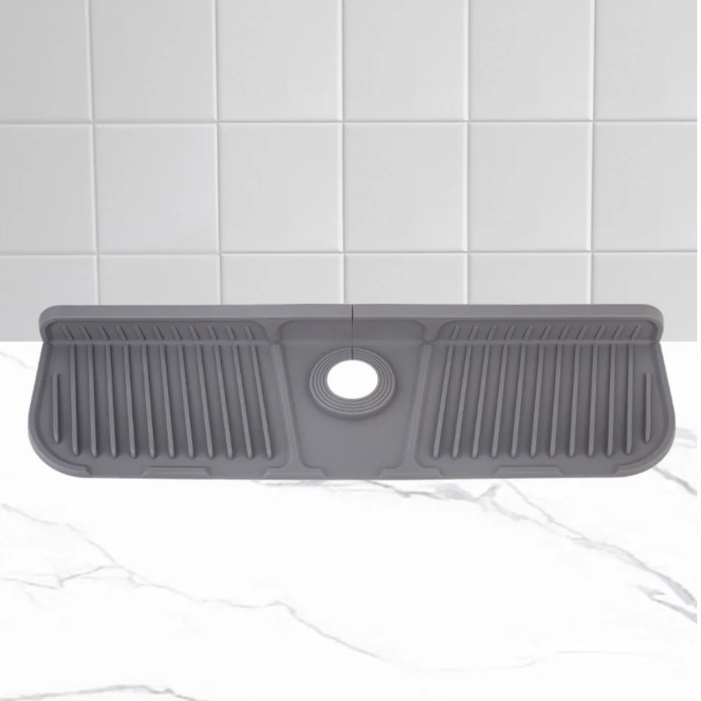 

Практичный силиконовый коврик для смесителя, аксессуары для смесителя, черный/серый коврик для улавливания воды, брызгозащищенный коврик для раковины, брызговик для кухни, ванной комнаты