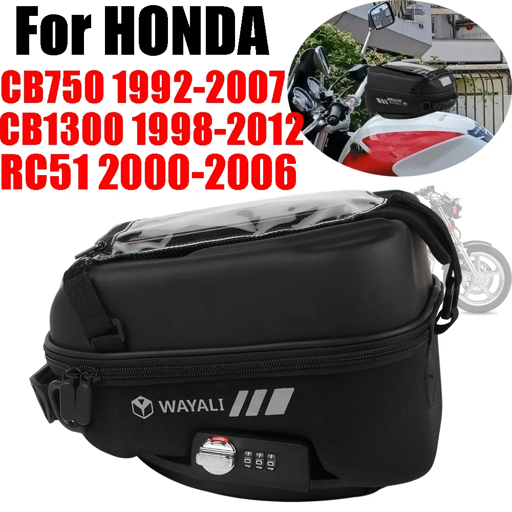 

For Honda CB750 CB1300 CB 750 1300 F RC51 RVT1000R RVT 1000 R Accessories Tank Bag Storage Luggage Tanklock GPS Navigation Bags