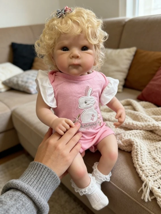 NPK 17'' i malowana skórka 3D z widocznymi żyłkami Reborn Bettie Miękka w dotyku, rozmiar noworodka, realistyczny noworodek