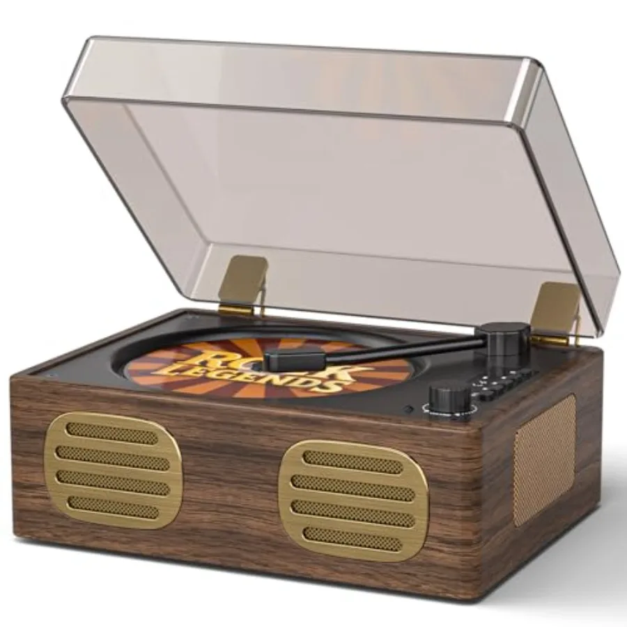 

Портативный перезаряжаемый CD-плеер с улучшенными динамиками, Bluetooth-выходом, винтажным дизайном, LED-дисплеем и отделкой под орех для дома (CD/AU)