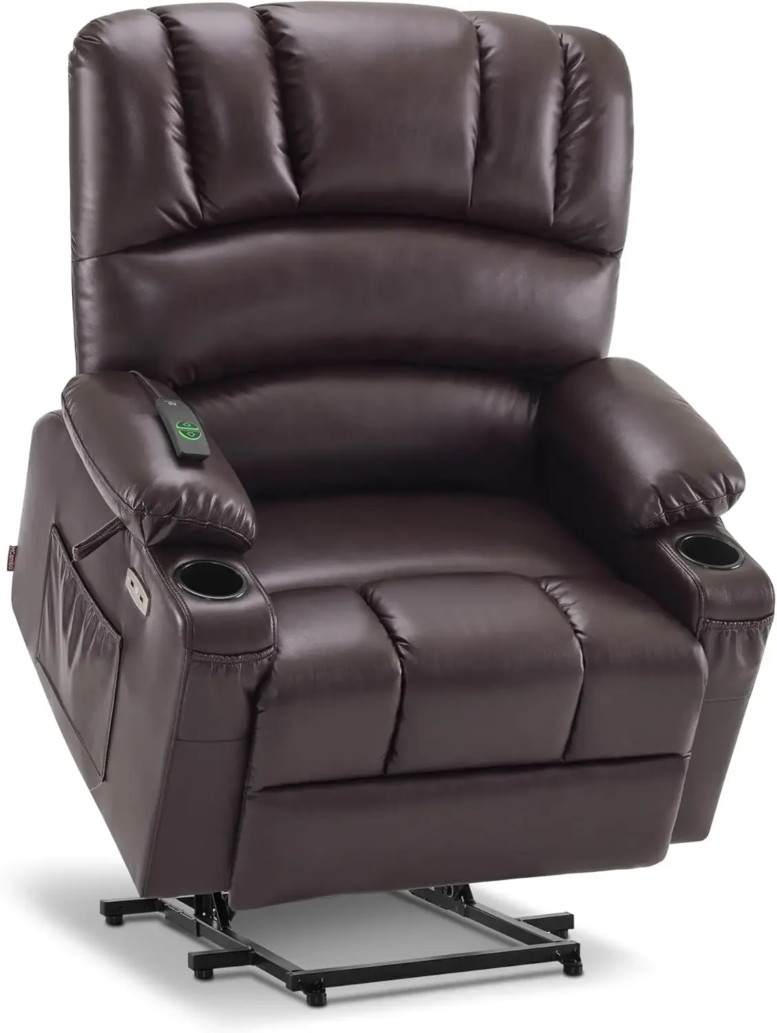 MCombo Large Power Lift Recliner Chair Sofa with Massage and Heat for Big Elderly People Cup Holders USB Ports Side Pockets