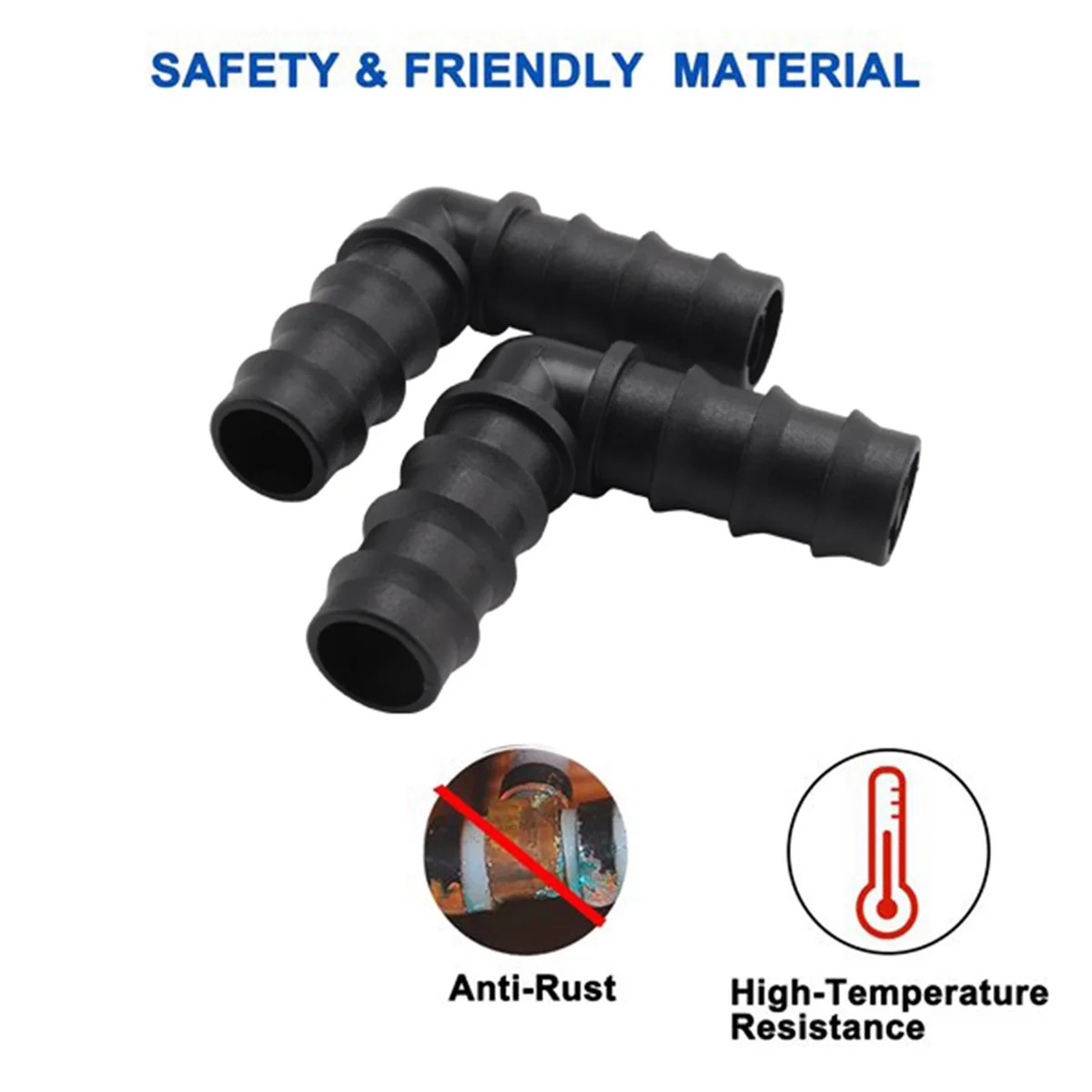 Sales! Pack of 25, 1/2 Inch 90 Degree Elbow, Barb Crimp Pex Fitting, Plastic Pex Fittings, (1/2 Inch Elbow, 25Pcs)